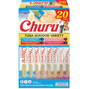 CHURU Box krema za mačke, tunjevina i morski plodovi u četri vrste sosa, 20x14g