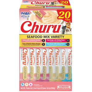 CHURU Box krema za mačke, morski plodovi u četri vrste sosa, 20x14g