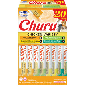 CHURU Box krema za mačke, piletina u četri vrste sosa, 20x14g