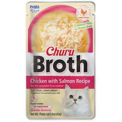 OUTLET CIAO Broth za mačke, piletina i losos u čorbi, 40g