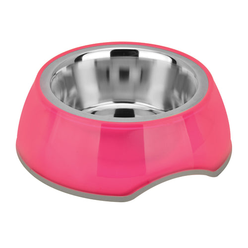 Mr. PET Transparent Činija s gumenom podlogom, Pink