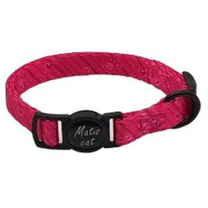 MATIS Ogrlica za mačke sa sigurnosnom kopčom, roze, srca, 1cm/18-26cm