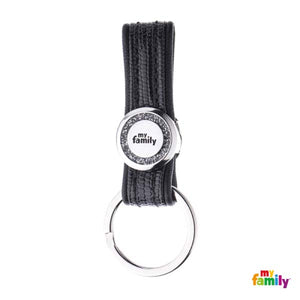 OUTLET MYFAMILY Privezak za ključeve, od eko kože Saint Tropez, Crni 6,2x3cm