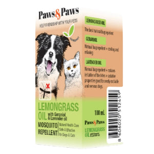PAWS&PAWS Sprej za pse i mačke protiv komaraca, LemonGrass, 100ml