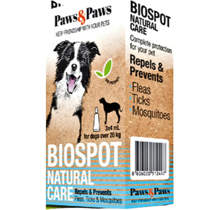 PAWS&PAWS Ampula BioSpot Natural Dog za pse, antiparazitske