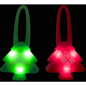 NOBBY Božićni privezak Drvce LED, 3 načina osvetljenja, silikonski, 7x3,5cm