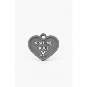 NFC SafeTag Vrati me kući Srce, malo, sivo