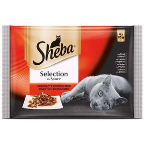 SHEBA Selection Multipack za mačke Izbor mesa u sosu, 4x85g
