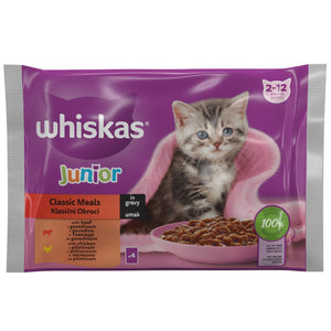WHISKAS Multipack za mačiće JUNIOR Izbor u sosu, 4x85g