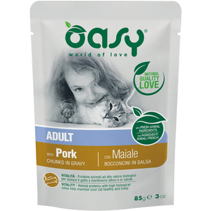 OASY Kesica za mačke, komadići u sosu sa Svinjetinom, 85g