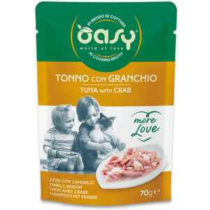 OASY More Love Kesica za mačke Fileti tune s krabom, 70g