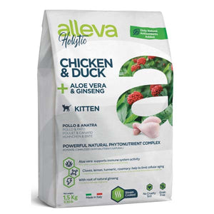 OUTLET ALLEVA HOLISTIC KITTEN s piletinom, pačetinom i aloe verom, 400g