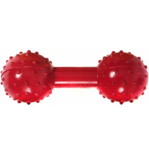 PAWISE Igračka za pse Dumbell Teg sa zvoncem, Crvena, 4,5cm