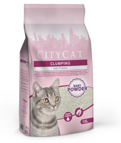 CITYCAT Baby Powder grudvajući mineralni posip za mačke, s mirisom, 10L