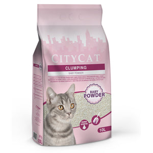 CITYCAT Baby Powder grudvajući mineralni posip za mačke, s mirisom, 10L