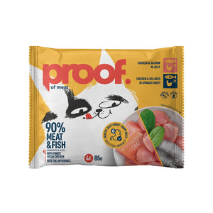 PROOF Multipack za mačke 90% mesa, Piletina, Losos, Brancin i Spanać, 4x85g