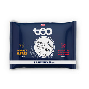 TEO Multipak za mačke 2x s piletinom i 2x s govedinom, 4x85g