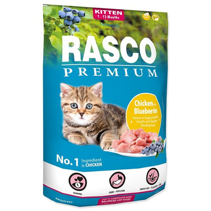 OUTLET RASCO Premium KITTEN, piletina i borovnica, 2kg