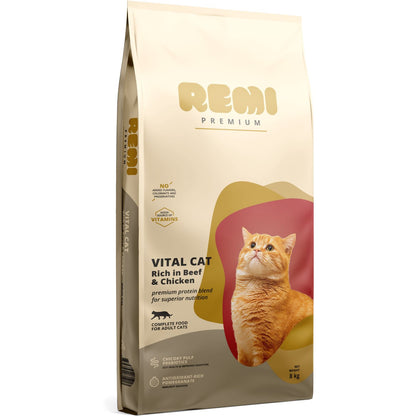 REMI Premium Vital, potpuna hrana za mačke s govedinom i piletinom
