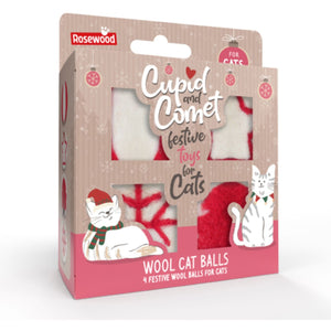 ROSEWOOD Cupid & Comet Igračka za mačke Loptice vunene, 4kom