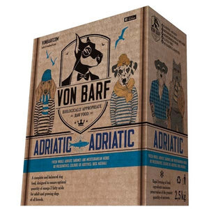 Von BARF Adriatic, sirova zamrznuta hrana za pse, 10x250g