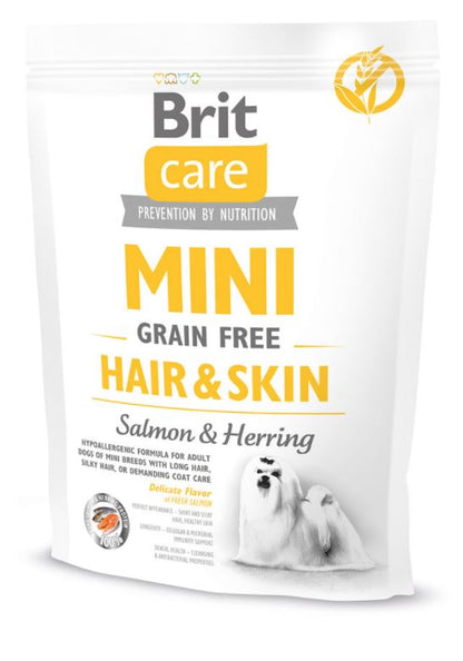 BRIT CARE Mini Hair & Skin, s lososom i haringom, bez žitarica