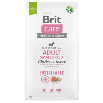 BRIT CARE Sustainable, Adult Small Breed, s piletinom i insektima