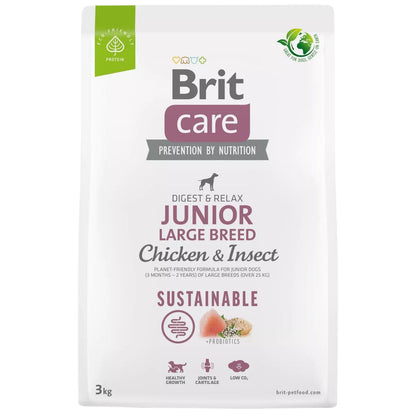 BRIT CARE Sustainable, JUNIOR Large Breed, s piletinom i insektima
