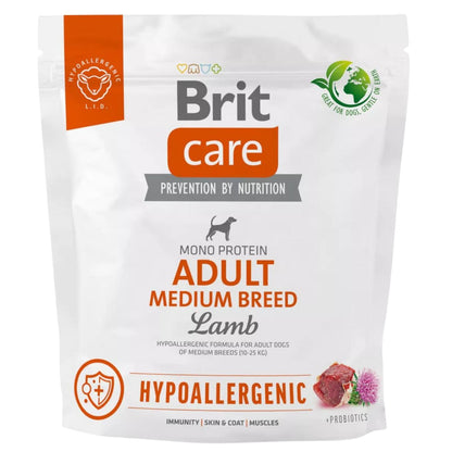 BRIT CARE Hypoallergenic, Adult Medium Breed, s jagnjetinom i pirinčem
