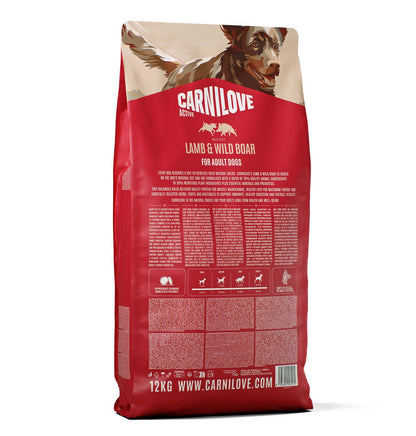 CARNILOVE Active psi jagnjetina i divlja svinja za odrasle 12kg