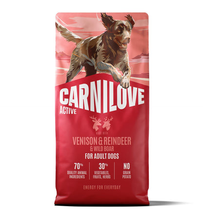 CARNILOVE Active psi divljač, irvas i divlja svinja za odrasle 12kg