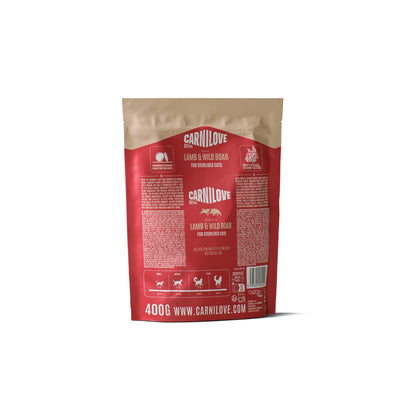 CARNILOVE Active mačke ster. jagnjetina i divlja svinja 400g