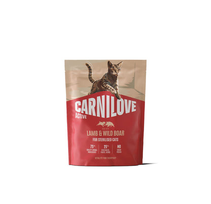 CARNILOVE Active mačke ster. jagnjetina i divlja svinja 400g