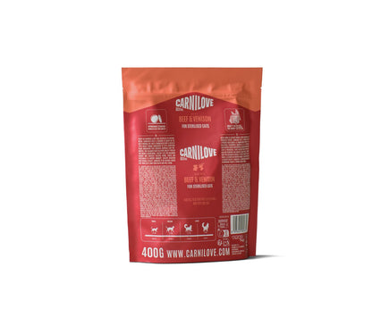 CARNILOVE Active mačke ster. govedina i divljač 400g
