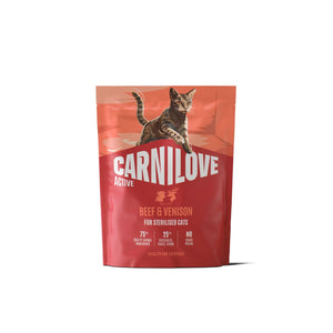 CARNILOVE Active mačke ster. govedina i divljač 400g