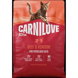 CARNILOVE Active mačke ster. govedina i divljač 2kg