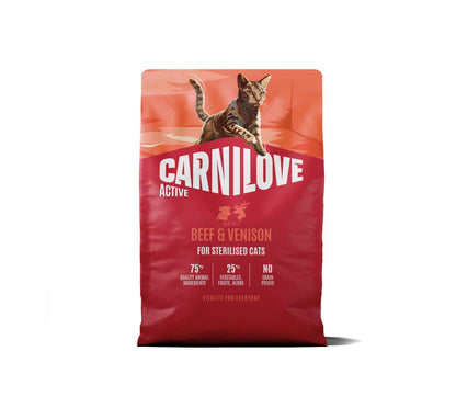 CARNILOVE Active mačke ster. govedina i divljač 2kg