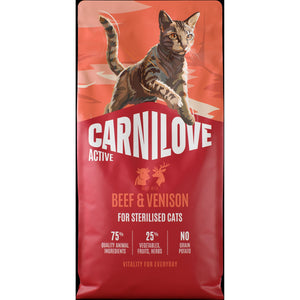 CARNILOVE Active mačke ster. govedina i divljač 6kg