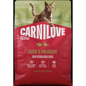 CARNILOVE Active mačke ster. pačetina i fazan 2kg