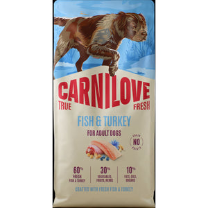 CARNILOVE True Fresh psi riba i ćuretina za odrasle 12kg