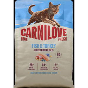 CARNILOVE True Fresh mačke ster. riba i ćuretina 2kg