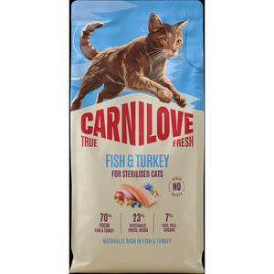 CARNILOVE True Fresh mačke ster. riba i ćuretina 6kg