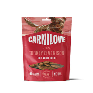 CARNILOVE psi Jerky ćuretina sa divljač 100g