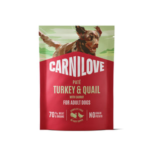 CARNILOVE psi kesica pašteta ćuretina i divljač sa listom jagode 300g