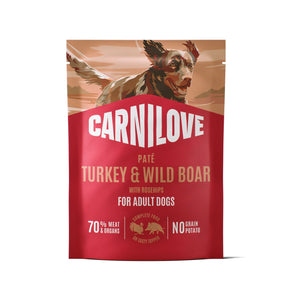 CARNILOVE psi kesica pašteta ćuretina i divlja svinja sa šipkom 300g