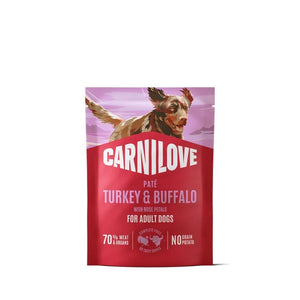 CARNILOVE psi kesica pašteta ćuretina i bivol sa laticama ruže 300g
