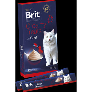 BRIT Nature mačke kremasti poslastice govedina 6x15 g