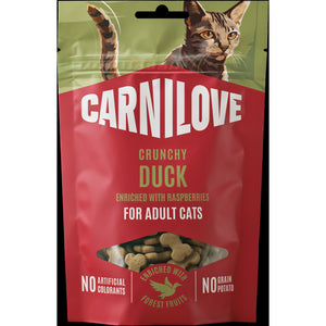 CARNILOVE mačke Crunchy poslastica pačetina sa malinom 50g
