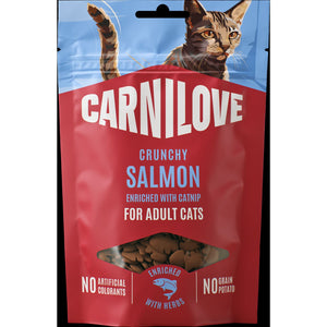 CARNILOVE mačke Crunchy poslastica losos sa mačjom travom 50g