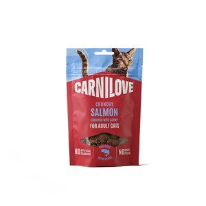 CARNILOVE mačke Crunchy poslastica losos sa mačjom travom 50g